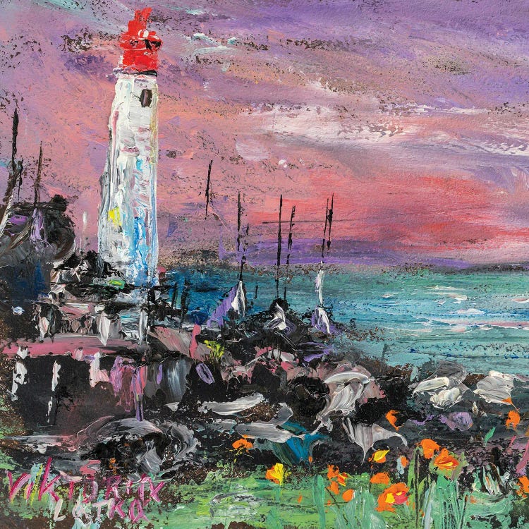 Tired Lighthouse Waiting For The Morning by Viktoria Latka wall art