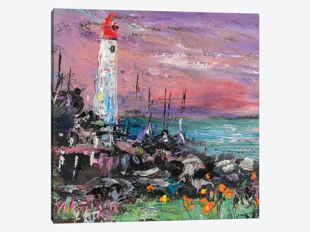 Tired Lighthouse Waiting For The Morning by Viktoria Latka 1-piece Canvas Art