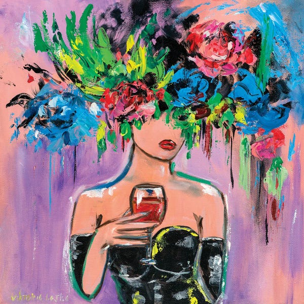 Wine: Blue Hydrangeas And Faceless Portrait by Viktoria Latka