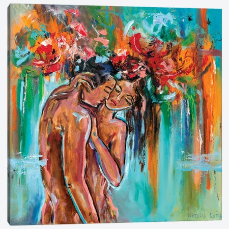Couple In A Cloud Of Love Canvas Print #VKT185} by Viktoria Latka Canvas Art