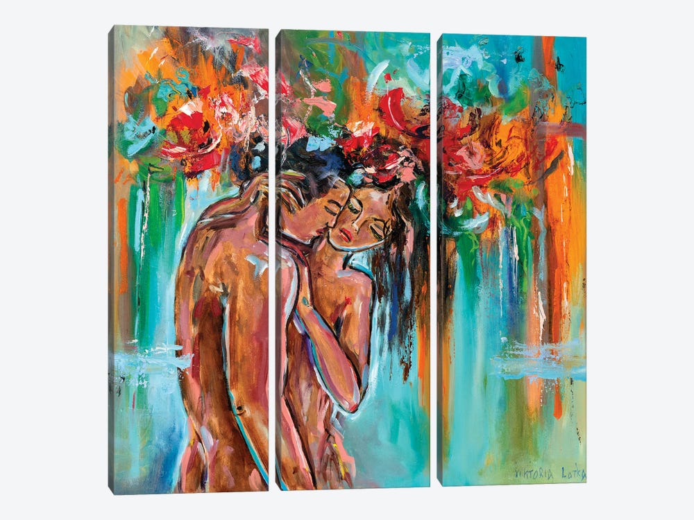 Couple In A Cloud Of Love by Viktoria Latka 3-piece Canvas Wall Art