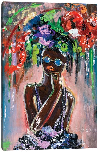Abstract Woman With Glasses Canvas Art Print - Viktoria Latka