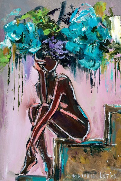 Naked On The Stairs by Viktoria Latka framed canvas print