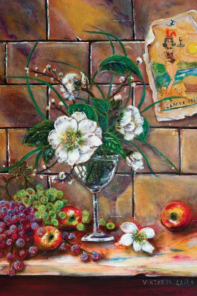 French Still Life With Lilies by Viktoria Latka framed canvas print