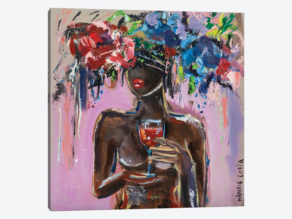 Nude With Red Wine by Viktoria Latka 1-piece Canvas Artwork