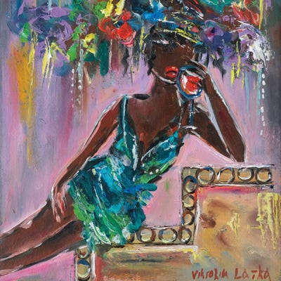 Lying On Stairs by Viktoria Latka framed canvas print