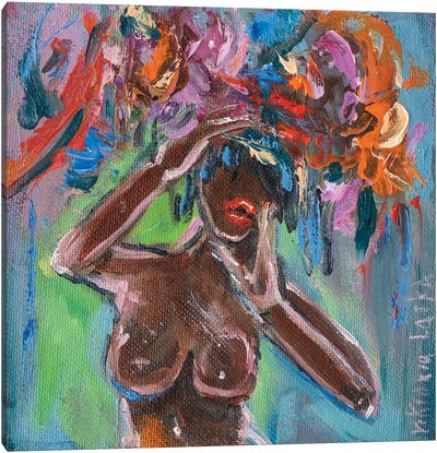 Floral Nude Canvas Art Print - Viktoria Latka