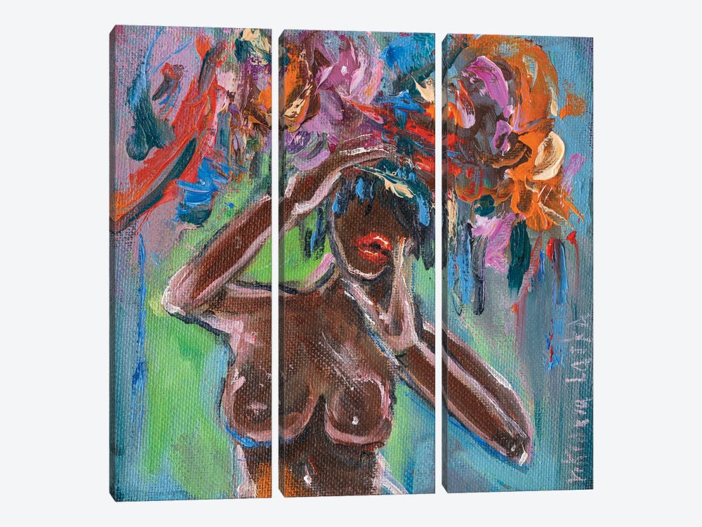 Floral Nude by Viktoria Latka 3-piece Canvas Art