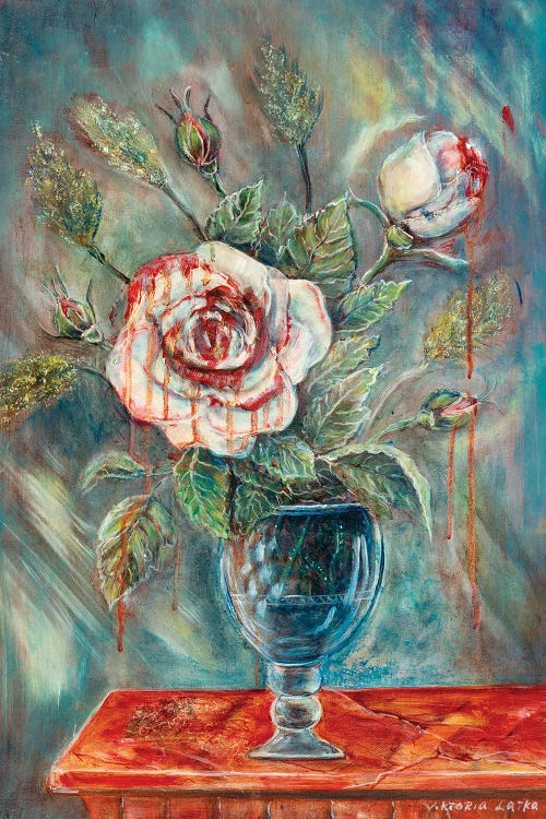 Weeping Rose In A Glass by Viktoria Latka wall art