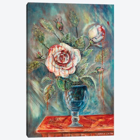 Weeping Rose In A Glass Canvas Print #VKT21} by Viktoria Latka Canvas Art