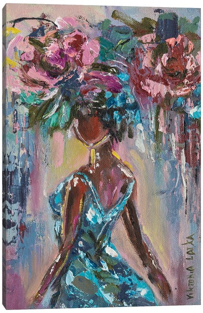 Faceless Woman In Dress Canvas Art Print - Viktoria Latka