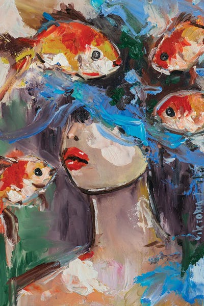 Flight Of Goldfish by Viktoria Latka multi panel art
