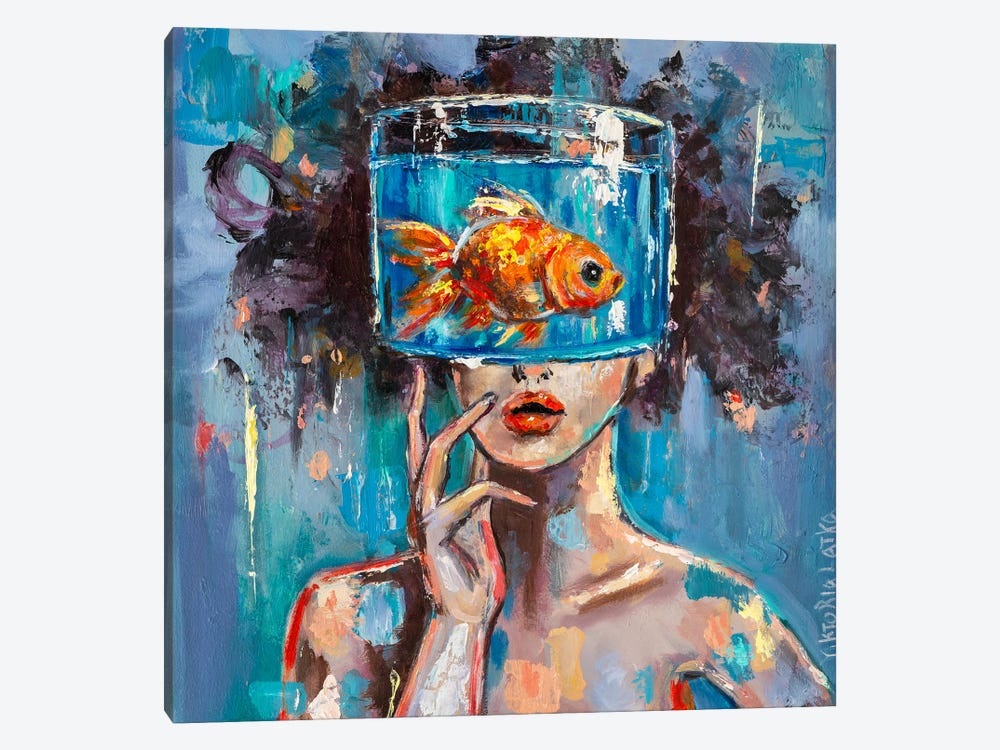 Fish Watcher by Viktoria Latka 1-piece Canvas Art Print