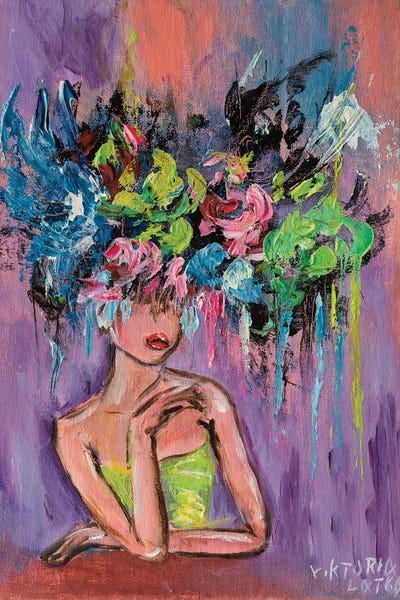 Brooding Virginity by Viktoria Latka framed canvas print