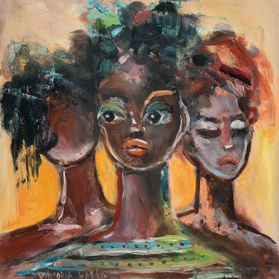Viktoria Latka - Canvas Prints: Three Faces Expressions And Emotions by Viktoria Latka