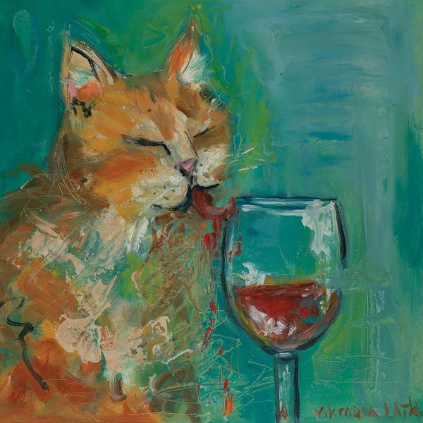 Cat and Red Wine III