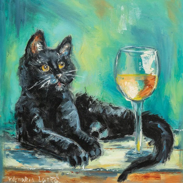 Cat and White Wine I