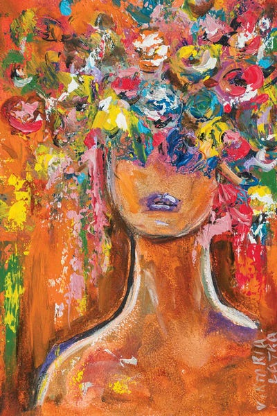 Blooming White Woman by Viktoria Latka framed canvas print