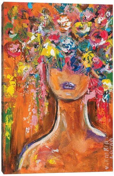 Blooming White Woman Canvas Art Print - Viktoria Latka