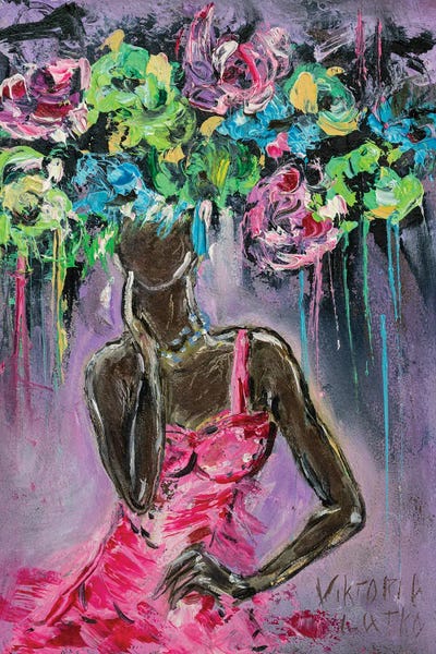 Dancing Girl In Pink by Viktoria Latka framed canvas print