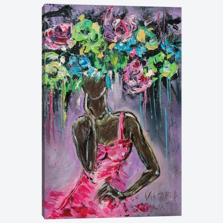 Dancing Girl In Pink Canvas Print #VKT38} by Viktoria Latka Canvas Print