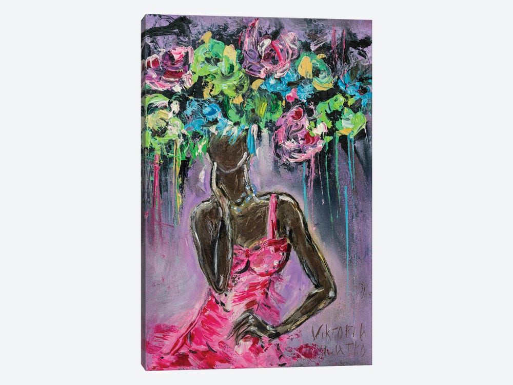 Dancing Girl In Pink by Viktoria Latka 1-piece Canvas Print