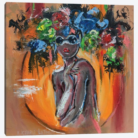 Blooming Girl At Sun Dawn Canvas Print #VKT48} by Viktoria Latka Canvas Artwork