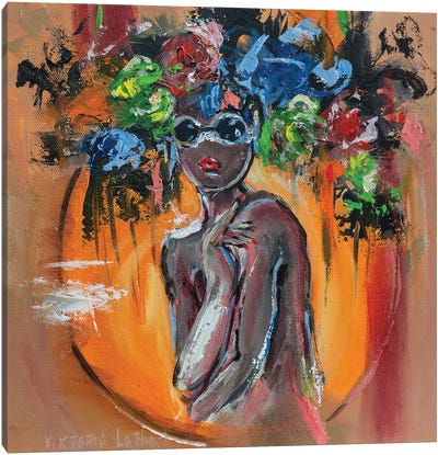 Blooming Girl At Sun Dawn Canvas Art Print - Viktoria Latka