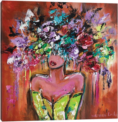 Colorful Flower Universe Canvas Art Print - Viktoria Latka
