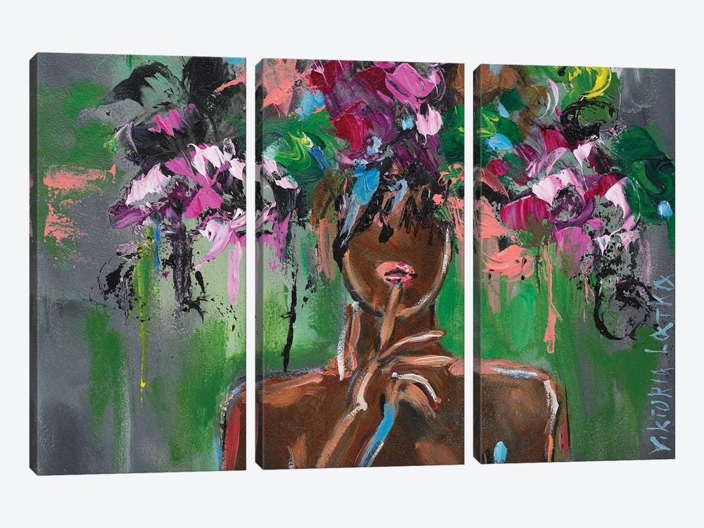 Multicolor Of Nature And Women by Viktoria Latka 3-piece Canvas Art