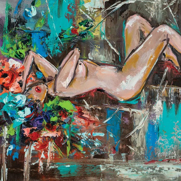 Lips: Relaxed Nude Woman In The Light by Viktoria Latka