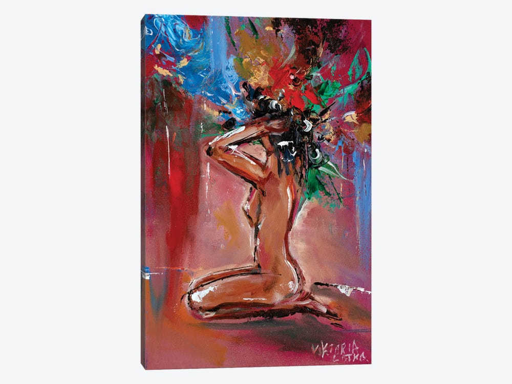 Savannah Woman In Red by Viktoria Latka 1-piece Canvas Artwork