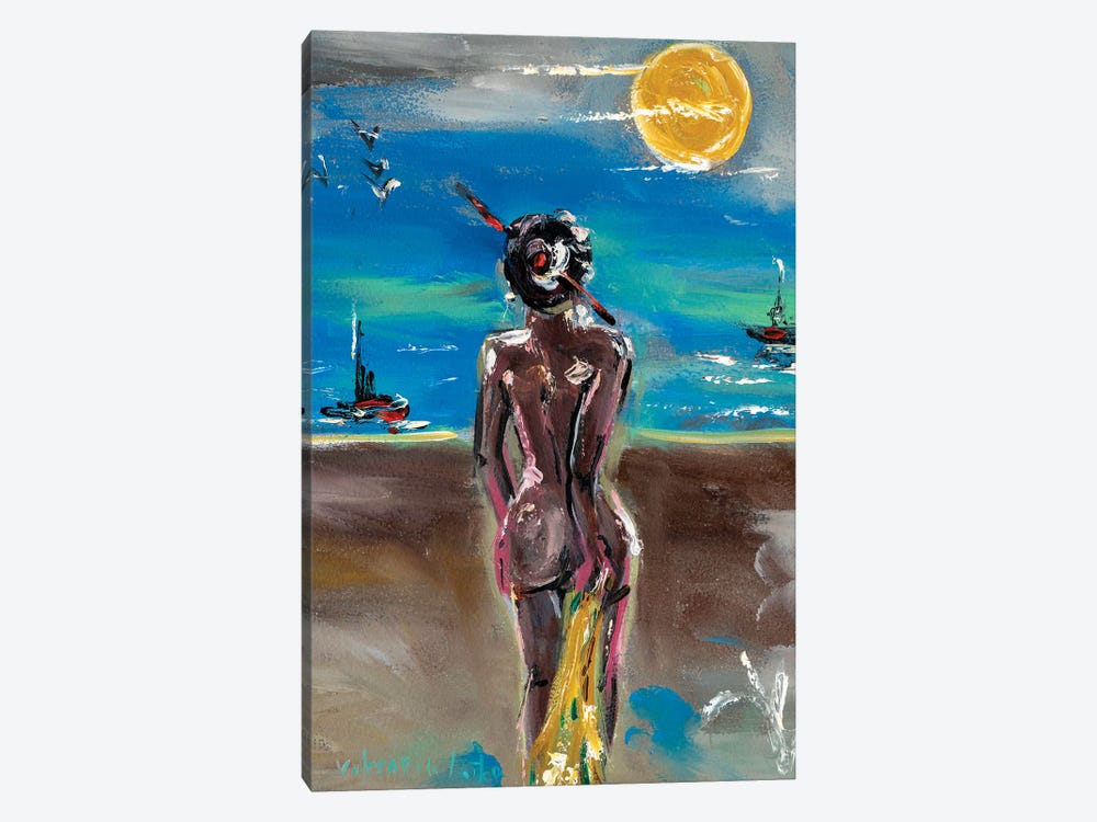 Nude by Blue Ocean by Viktoria Latka 1-piece Canvas Print