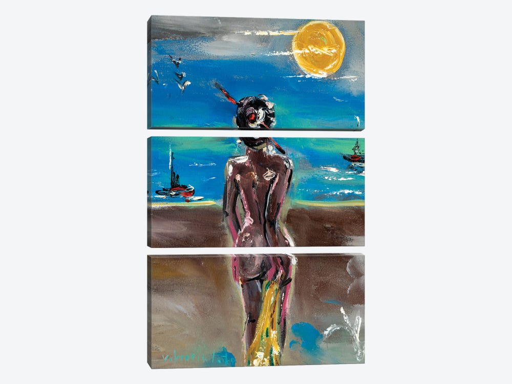 Nude by Blue Ocean by Viktoria Latka 3-piece Canvas Print