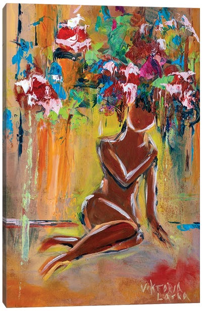 Woman In Big Love Canvas Art Print - Viktoria Latka