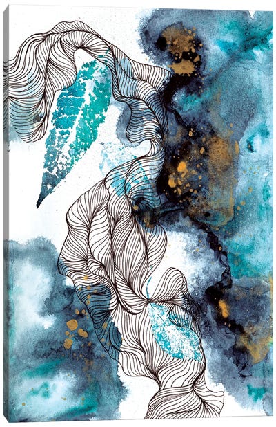 Azure Wave Canvas Art Print - Valeria Luchistaya