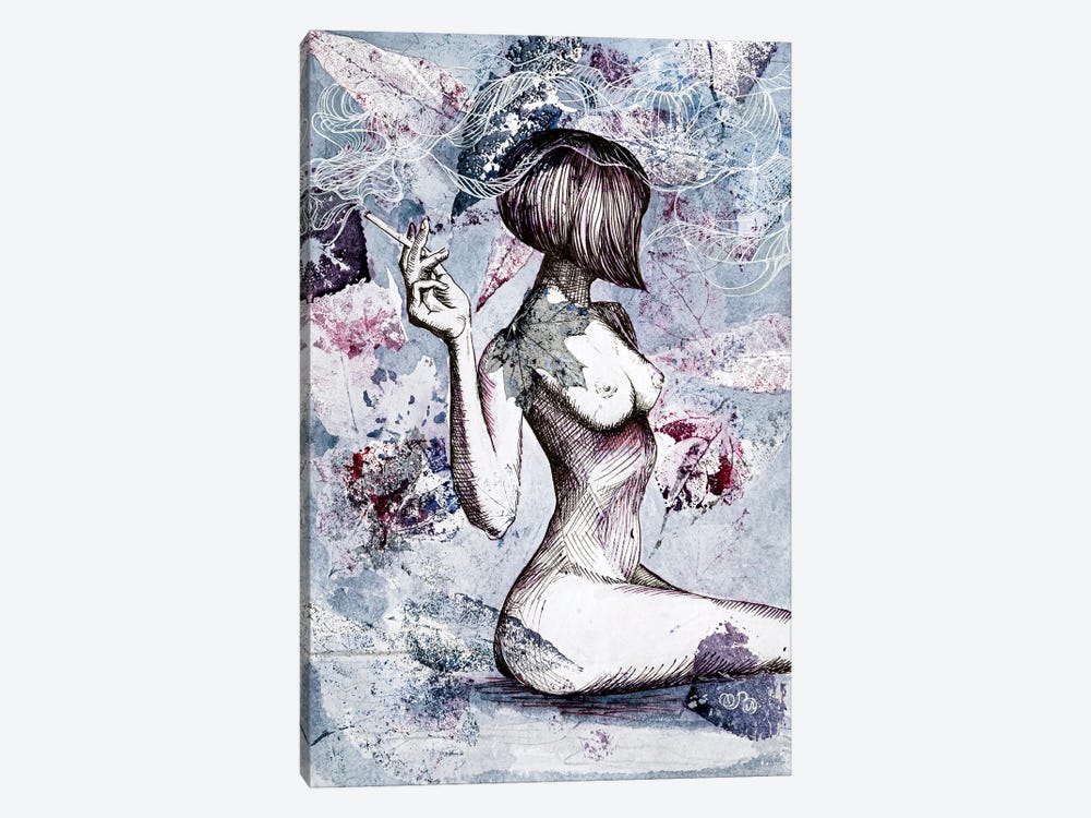 Nude With A Cigarette by Valeria Luchistaya 1-piece Art Print