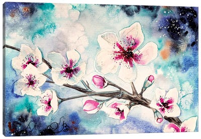 Blooming Cherry Tree Canvas Art Print - Valeria Luchistaya