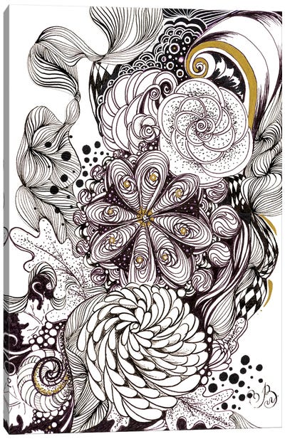 Graphic Blooming Garden Canvas Art Print - Valeria Luchistaya