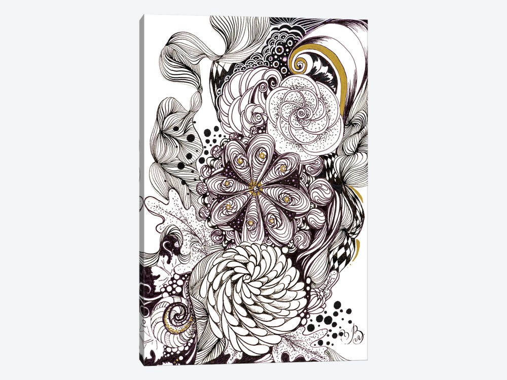 Graphic Blooming Garden by Valeria Luchistaya 1-piece Canvas Wall Art