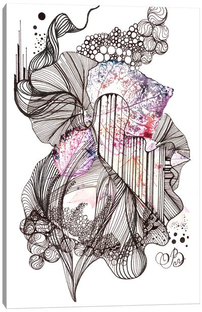 Graphic Floral Peony Canvas Art Print - Valeria Luchistaya