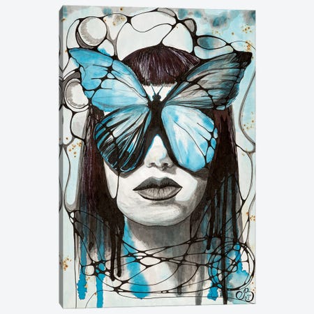 Indigo Butterfly Canvas Print #VLC46} by Valeria Luchistaya Canvas Print