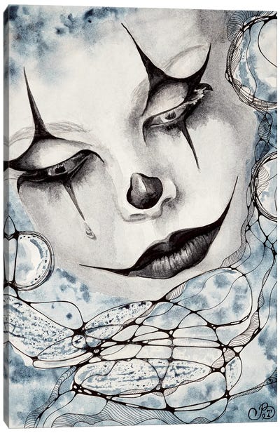 The Clown (Mime) Canvas Art Print - Valeria Luchistaya