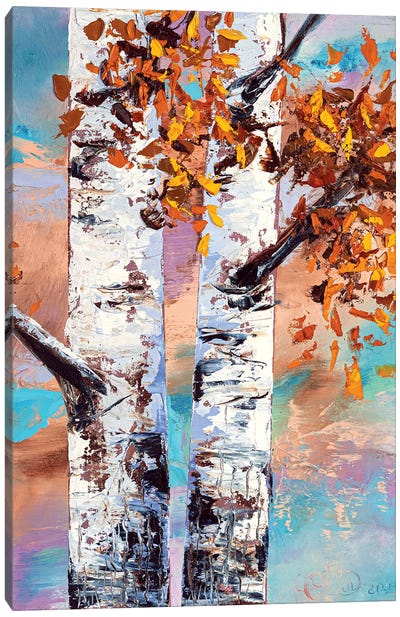 Gold Of Birch Trees Canvas Art Print - Valeria Luchistaya
