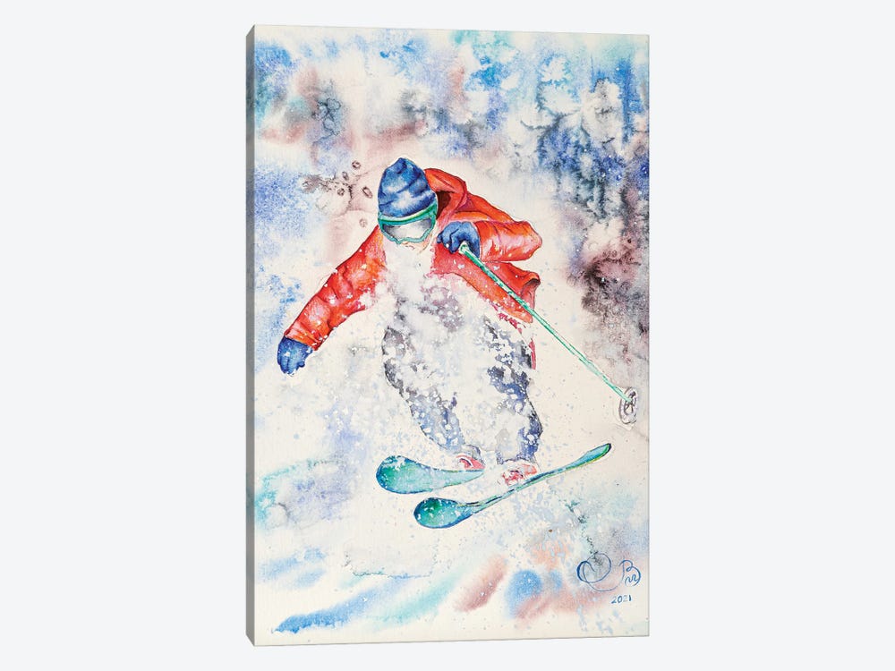 Mountain Skier by Valeria Luchistaya 1-piece Canvas Artwork