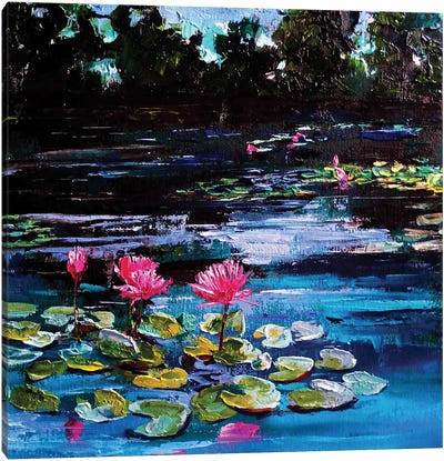 Lily Pond Canvas Art Print - Valeria Luchistaya