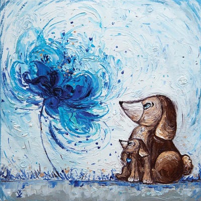 Flower Of Maternal Love Dogs by Vlada Koval art print