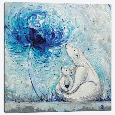 Flower Of Motherly Love Teddy Bears Canvas Print #VLK13} by Vlada Koval Canvas Print