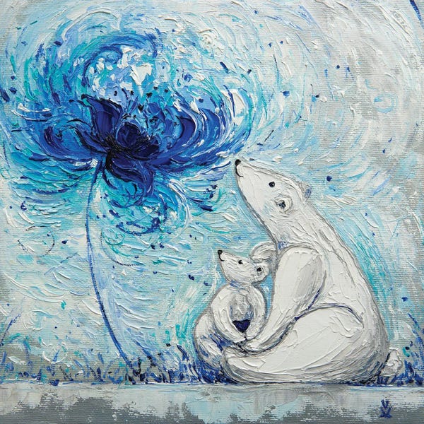 Polar Bears: Flower Of Motherly Love Teddy Bears by Vlada Koval