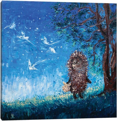 Hedgehog In The Fog Canvas Art Print - Hedgehogs